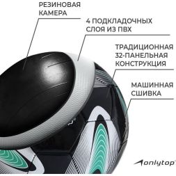 Мяч футбольный ONLYTOP +F50, PVC, ручная сшивка, 32 панели, р. 5