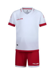 Детская футбольная форма KELME Short Sleeve Football Kid Set (White/Red)