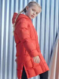 Детский пуховик KELME Girls Long Down Jacket Red