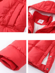 Детский пуховик KELME Girls Long Down Jacket Red
