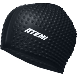 Шапочка для плавания Atemi bubble cap Deep black, силикон, Цвет: Черный, FBC1BK