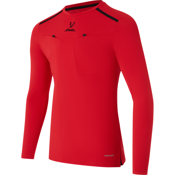 Футболка судейская с длинным рукавом JOGEL DIVISION PerFormDRY Referee LS Tee, красный