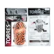 Щитки футбольные TORRES Club, FS2307L, р. L, без голеностопа, две заст. на лип, оранжево-черный