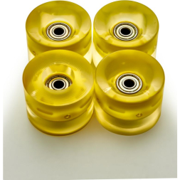 Набор колес для миниборда цвет желтый с подсветкой (подшипник ABEC-5), AW-18.01