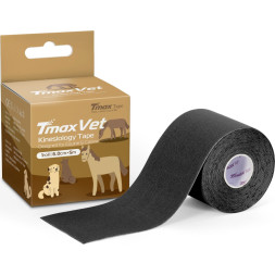 Тейп кинезиологический Tmax Vet (6см x 5м), арт. 425141, хлопок, черный