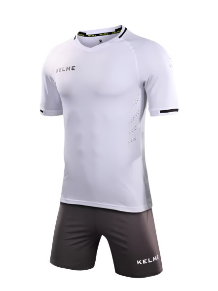 Футбольная форма KELME Short Sleeve Football Uniform (White/Dark Grey)