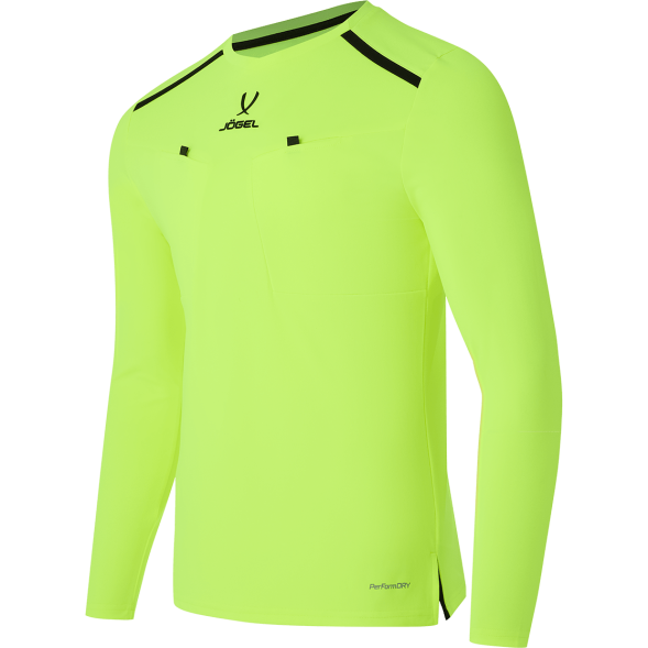 Футболка судейская с длинным рукавом JOGEL DIVISION PerFormDRY Referee LS Tee, желтый неон