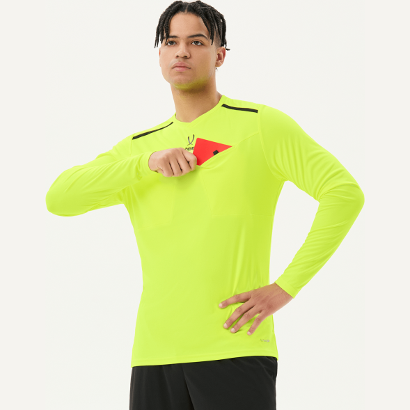Футболка судейская с длинным рукавом JOGEL DIVISION PerFormDRY Referee LS Tee, желтый неон