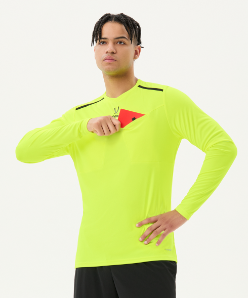 Футболка судейская с длинным рукавом JOGEL DIVISION PerFormDRY Referee LS Tee, желтый неон