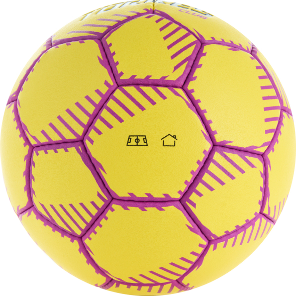 Мяч ганд. TORRES Club, H32432, р.2, ПУ, 5 подкл. слоев, руч. сшивка, желтый