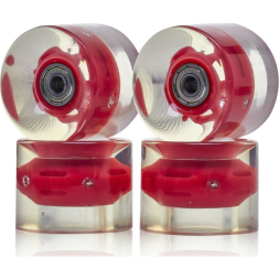 Набор колес для миниборда цвет красный с подсветкой (подшипник ABEC-5), AW-18.02