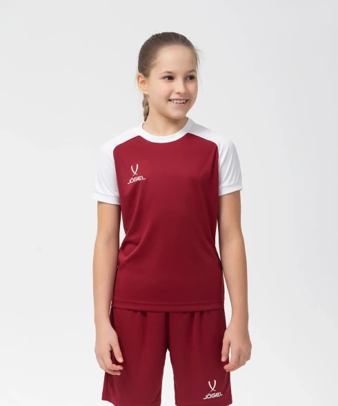 Футболка игровая JOGEL CAMP Reglan Jersey, гранатовый/белый, детский