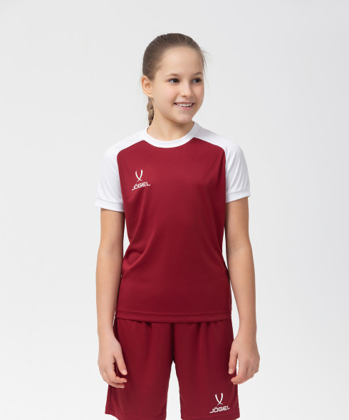 Футболка игровая JOGEL CAMP Reglan Jersey, гранатовый/белый, детский