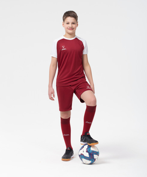 Футболка игровая JOGEL CAMP Reglan Jersey, гранатовый/белый, детский