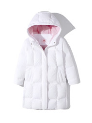 Детский пуховик KELME Girls Long Down Jacket White