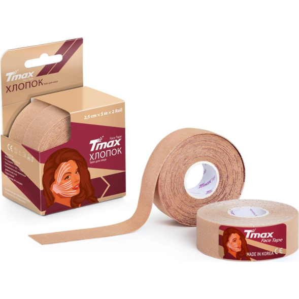 Тейп кинезиологический TMAX Beauty Tape  2.5 см x 5м x 2 рул., 423240, бежевый