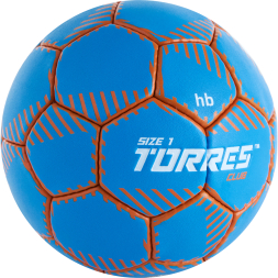 Мяч ганд. TORRES Club, H32441, р.1, ПУ, 5 подкл. слоев, руч. сшивка, синий
