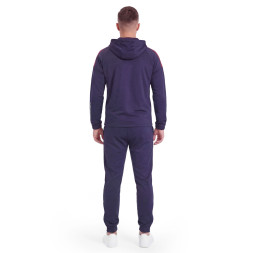 Костюм спорт. муж. с капюш. MIKASA MT550/701-083-XL, р. XL, 100% полиэстер, темносине-белый