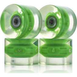 Набор колес для миниборда цвет зеленый с подсветкой (подшипник ABEC-5), AW-18.04