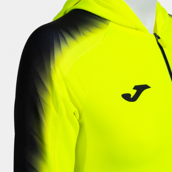CHAQUETA CON CAPUCHA ELITE XI AMARILLO FLUOR NEGRO