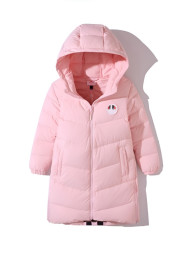Детский пуховик KELME Girls Mid-Length Down Jacket Pink