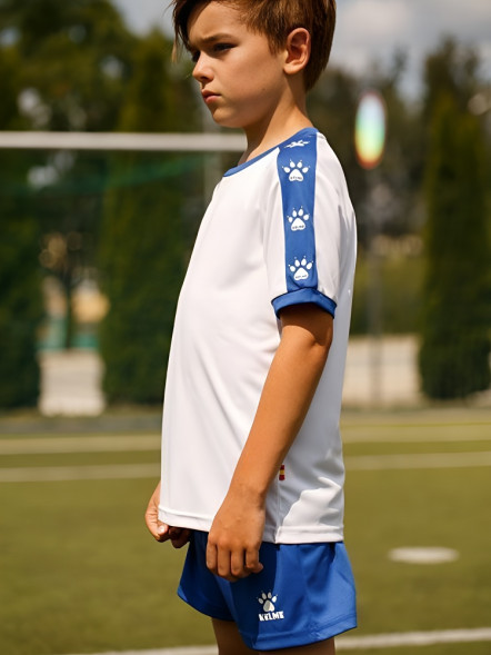 Детская футбольная форма KELME Short Sleeve Football Set Kids (White/Blue)