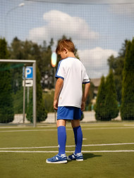 Детская футбольная форма KELME Short Sleeve Football Set Kids (White/Blue)