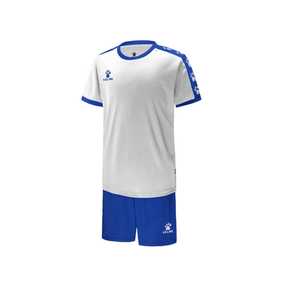 Детская футбольная форма KELME Short Sleeve Football Set Kids (White/Blue)