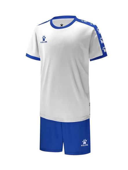 Детская футбольная форма KELME Short Sleeve Football Set Kids (White/Blue)