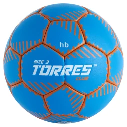 Мяч ганд. TORRES Club, H32443, р.3, ПУ, 5 подкл. слоев, руч. сшивка, синий