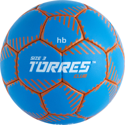 Мяч ганд. TORRES Club, H32443, р.3, ПУ, 5 подкл. слоев, руч. сшивка, синий