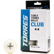 Мяч для наст  тенниса TORRES Club 2*, TT23014, диам  40+мм, упак  6 шт, белый