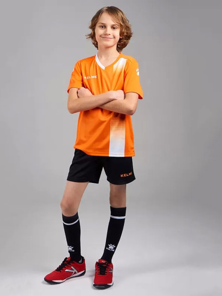 Детская футбольная форма KELME S/S Football Set Kid (Orange/Black)