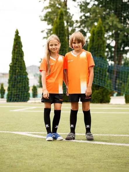 Детская футбольная форма KELME S/S Football Set Kid (Orange/Black)