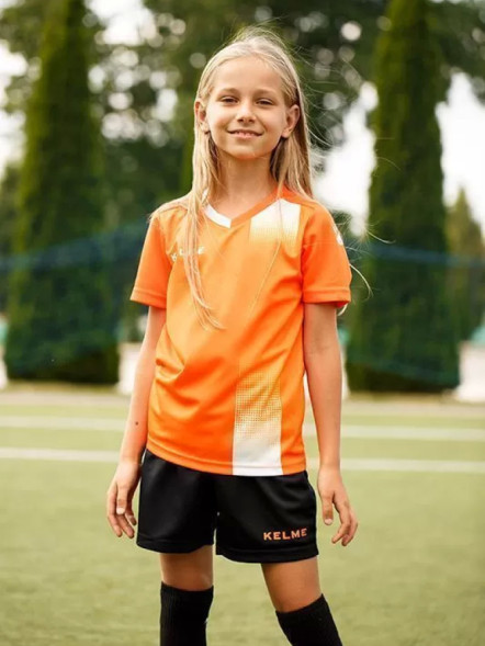 Детская футбольная форма KELME S/S Football Set Kid (Orange/Black)