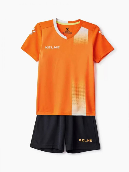 Детская футбольная форма KELME S/S Football Set Kid (Orange/Black)