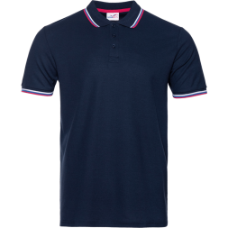 Рубашка поло мужская триколор STAN хлопок/полиэстер 185, 04RUS