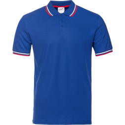 Рубашка поло мужская триколор STAN хлопок/полиэстер 185, 04RUS