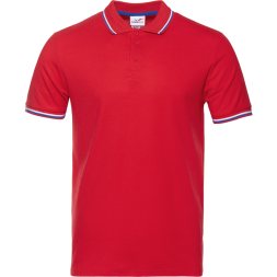 Рубашка поло мужская триколор STAN хлопок/полиэстер 185, 04RUS