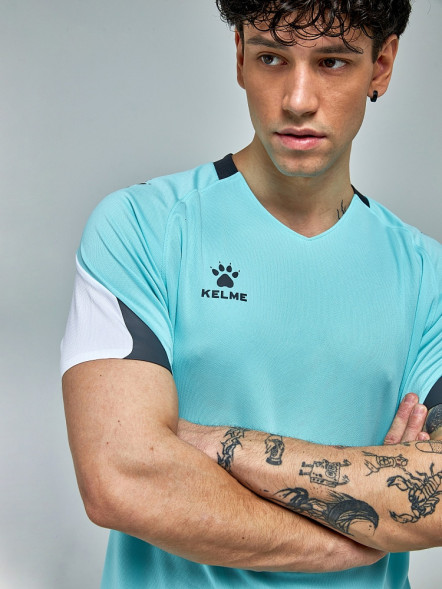 Футбольная форма KELME Short-Sleeved Football Suit (Light Blue/Dark Blue)