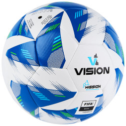 Мяч футб. VISION Mission, FV324074,р.4, FIFA Basic, PU, 32 пан, гибрид.,бело-синий