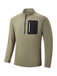 Олимпийка KELME Half-open Long-sleeved T-shirt Khaki