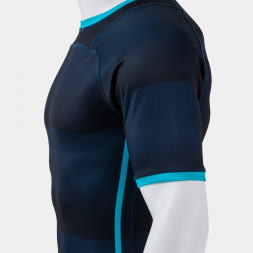 ФУТБОЛКА С КОРОТКИМ РУКАВОМ STONE RUGBY PRO ТЁМНО-СИНИЙ ТУРКУАЗ ФЛУОРЕСЦЕНТНЫЙ