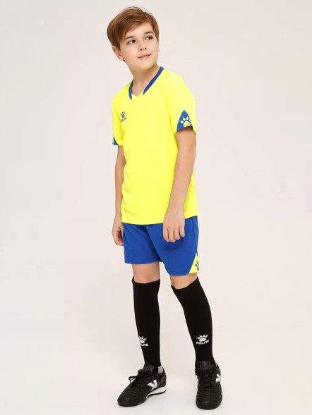 Детская футбольная форма KELME Short Sleeve Football Uniform (Citric/Blue)