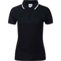 Рубашка поло женская STAN с окантовкой хлопок/полиэстер 185, 04BK