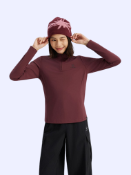 Женский лонгслив KELME Half-Open Long-sleeved T-shirt Burgundy