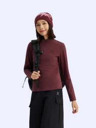 Женский лонгслив KELME Half-Open Long-sleeved T-shirt Burgundy