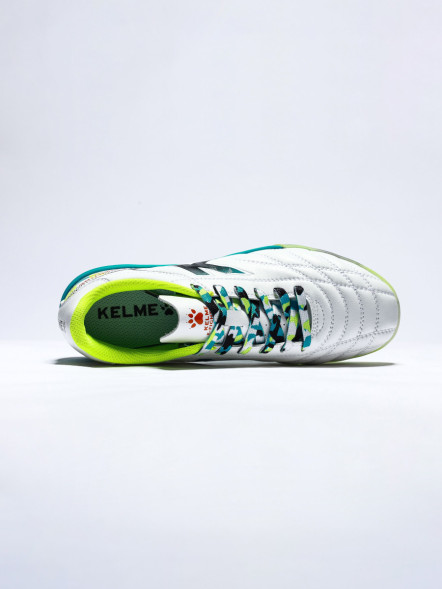 Футзалки KELME Men's Soccer Shoes (IN) (White/Green)