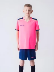 Детская футбольная форма KELME S/S Football Set Kid (Pink/Dark Blue)