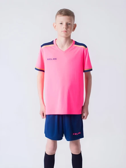 Детская футбольная форма KELME S/S Football Set Kid (Pink/Dark Blue)